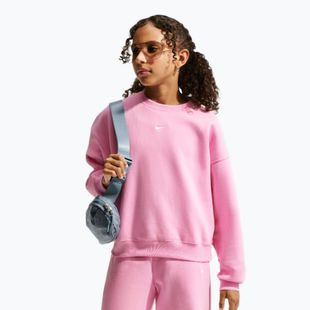 Gyerekpulóver Nike Sportswear Studio pink rise/white