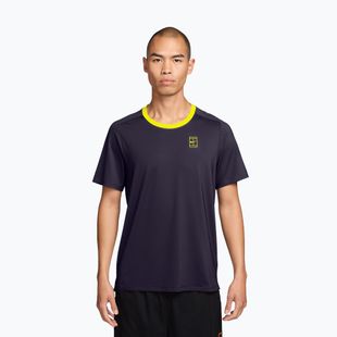 Férfi teniszpóló Nike Court Advantage purple dynasty/lemon venom/lemon venom