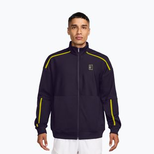Férfi tenisz pulóver Nike Court Heritage purple dynasty/lemon venom
