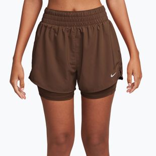 Női rövidnadrág Nike One Dri-Fit High-Waisted 3" 2In1 cacao wow/white