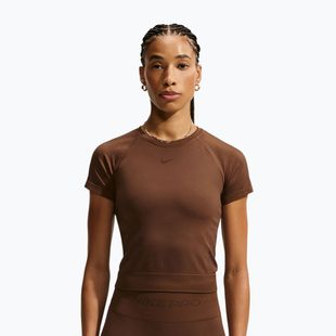 Női edző póló Nike Pro Seamless Dri-Fit SS cacao wow