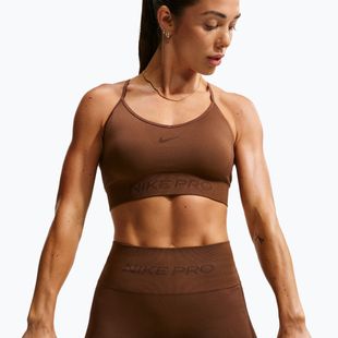 Női melltartó edzésre Nike Pro Seamless Light Support Sports Bra cacao wow