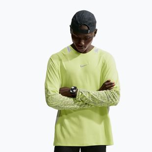 Férfi futó hosszú ujjú póló Nike Stride light lemon twist/grey fog
