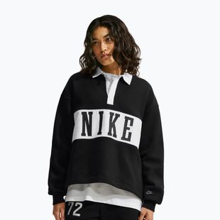 Női pulóver Nike Studio Fleece Medium Weight total black/sail/sail