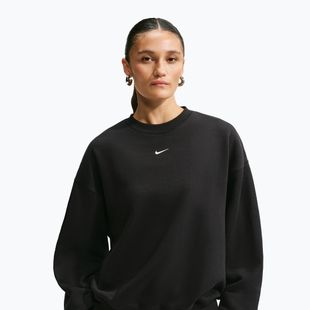 Női pulóver Nike Studio Fleece Medium Weight total black/sail
