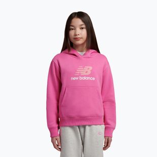 Gyerek pulóver New Balance FT Stacked Logo Hoodie pink satin