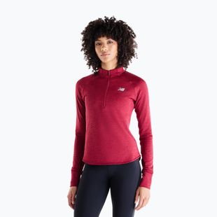 Női hosszú ujjú póló futáshoz New Balance Athletics Heat Grid 1/2 Zip podium red
