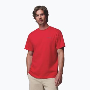 Férfi póló Columbia CSC Basic Logo Back Tee mountain red/linework c badge