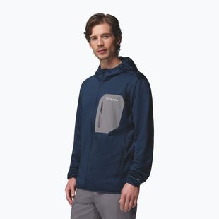 Férfi túrafelső Columbia Tall Heights Hdd Grid Fleece Full Zip collegiate navy/city grey
