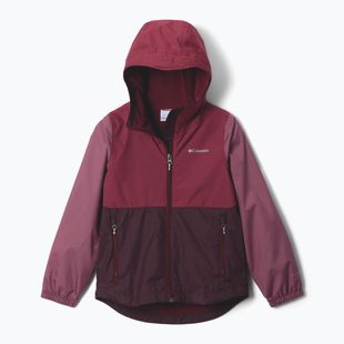 Gyermek esőkabát Columbia Rainy Trails III Fleece Lined moonvista/rich wine/antique mauve