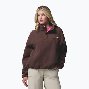 Női polár pulóver Columbia Helvetia II Cropped Half Snap Fleece tobacco