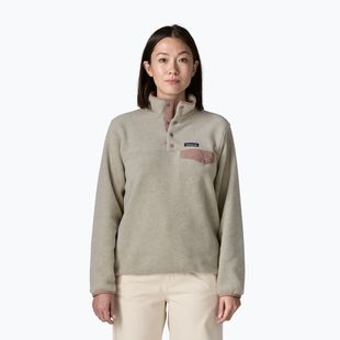 Női polár pulóver Patagonia Lightweight Synchilla Snap-T Pullover oatmeal heather w/moonrise taupe