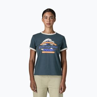 Női póló Patagonia Great Waves Ringer Tee summit blue
