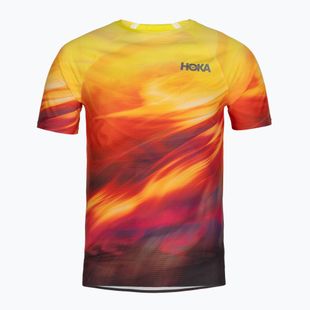 Férfi futó póló HOKA Race Day Short Sleeve TR PRT hoka citrus print
