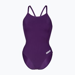 Női egyrészes fürdőruha Arena Team Light Drop Solid plum/white