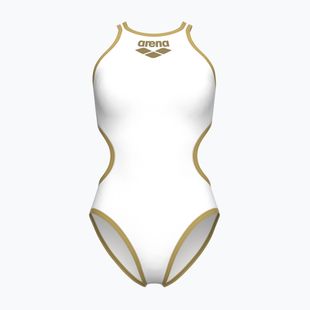 Női egyrészes fürdőruha Arena One Biglogo One Piece white/gold