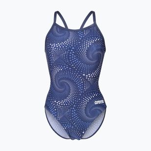 Női egyrészes fürdőruha arena Fireflow Lightdrop Back navy/team navy
