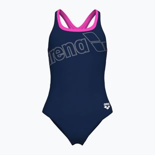 Női egyrészes fürdőruha arena Logo Swim Pro navy/shocking pink