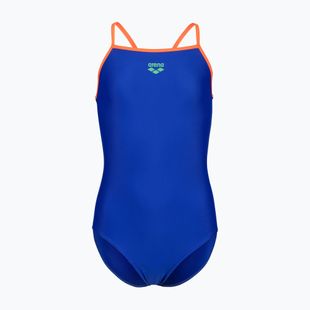 Gyerek egyrészes fürdőruha arena Light Drop Solid neon blue/team orange/team orange