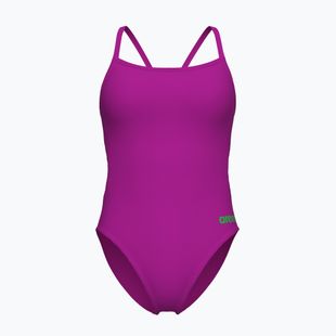 Női egyrészes fürdőruha Arena Team Swimsuit Challenge Solid very fuchsia/team green