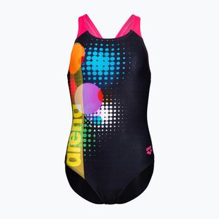 Gyerek egy részes fürdőruha arena Dots Swim Pro Back black multi/black/shocking pink
