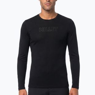 Férfi trekking longsleeve Millet Ubic Wool LS Pullover black