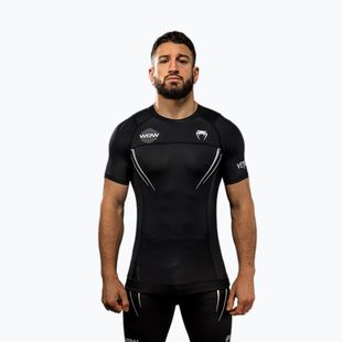 Férfi edzőpóló Venum X WOW FC Rashguards fekete/ezüst szürke