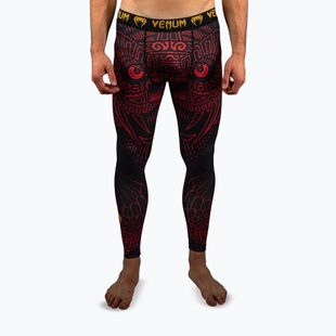 Férfi edzésleggings Venum Quetzal Fury black/fury red/tangerine