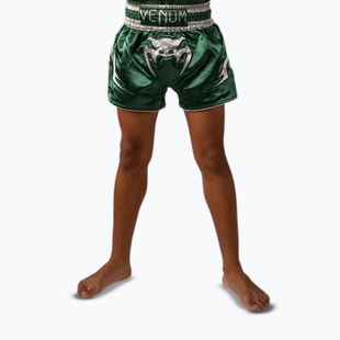 Gyerek edzőshort Venum Inferno Muay Thai forest green/off white