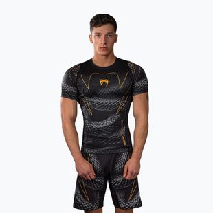 Férfi rashguard Venum Matupa Short Sleeve black/grey/gold