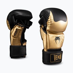 MMA kesztyűk Venum Attack 2.0 Sparring Leather gold/black