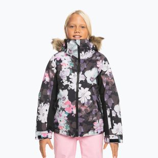 Gyermek snowboard dzseki ROXY Jet Ski Girl igaz fekete elmosódott virág