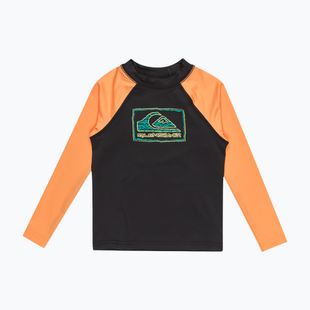 Quiksilver Everyday UPF50 black/tangerine gyerek hosszú ujjú úszófelső