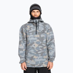 Férfi snowboard pulóver Quiksilver Shredder Hoodie puzzle camo ice flow