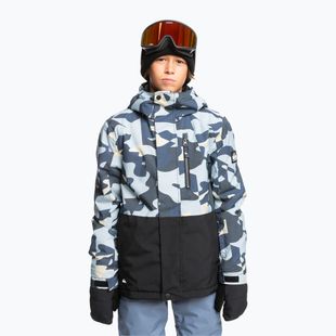 Gyerek snowboard kabát Quiksilver Mission Printed Block puzzle camo ice flow