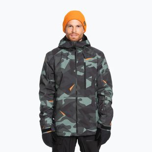 Férfi snowboard kabát Quiksilver Mission Printed puzzle camo sea spray