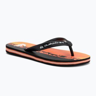 Quiksilver Molokai Art 25 Ifjúsági tüzes korall wordblock flip flopok