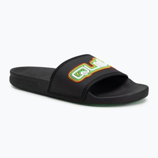 Quiksilver férfi Rivi Wordmark Slide II fekete rasta flip-flopok