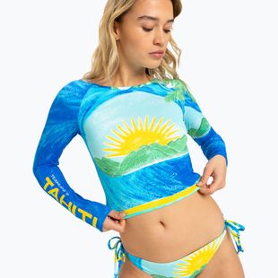 Női úszás hosszú ujjú ROXY Atlas Crop Top skyway