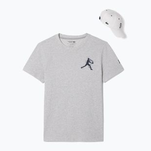 Férfi póló + sapka Lacoste TH1044 argintiu/albastru navy