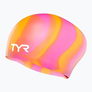 TYR úszósapka Multi-Color hosszú haj szilikon narancs/rózsaszín