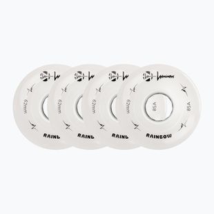 Görkorcsolya kerekek FR Skates Luminous Led Quad Wheel 62mm/85A Sixies 6LED X4 rainbow/white
