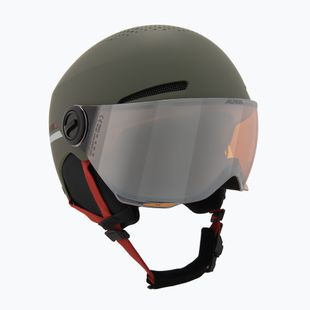 Gyerek sísisak Alpina Zupo Visor Q-Lite olive/ red matt