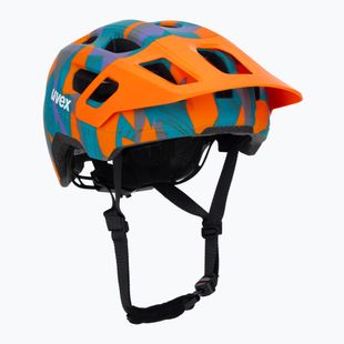 Gyermek kerékpáros sisak UVEX React Jr papaya camo matt