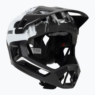 Gyermek kerékpáros sisak UVEX React Fullface Jr black/white matt