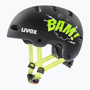 Gyerek sisak UVEX Kid 4 Style bam black/lime matt