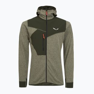Férfi trekking pulóver Salewa Puez 2 Dry Hood FZ sötét olíva melange