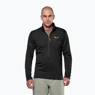Férfi trekking pulóver Salewa Puez Cammio Polarlite Half Zip Black Out