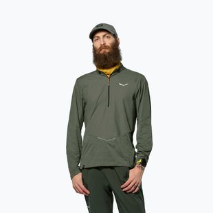 Férfi hosszú ujjú póló Salewa Pedroc Dry Wind Half Zip Tee faded green