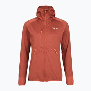Női trekking pulóver Salewa Agner Hybrid PL/DST FZ Hoody etruscan red melange